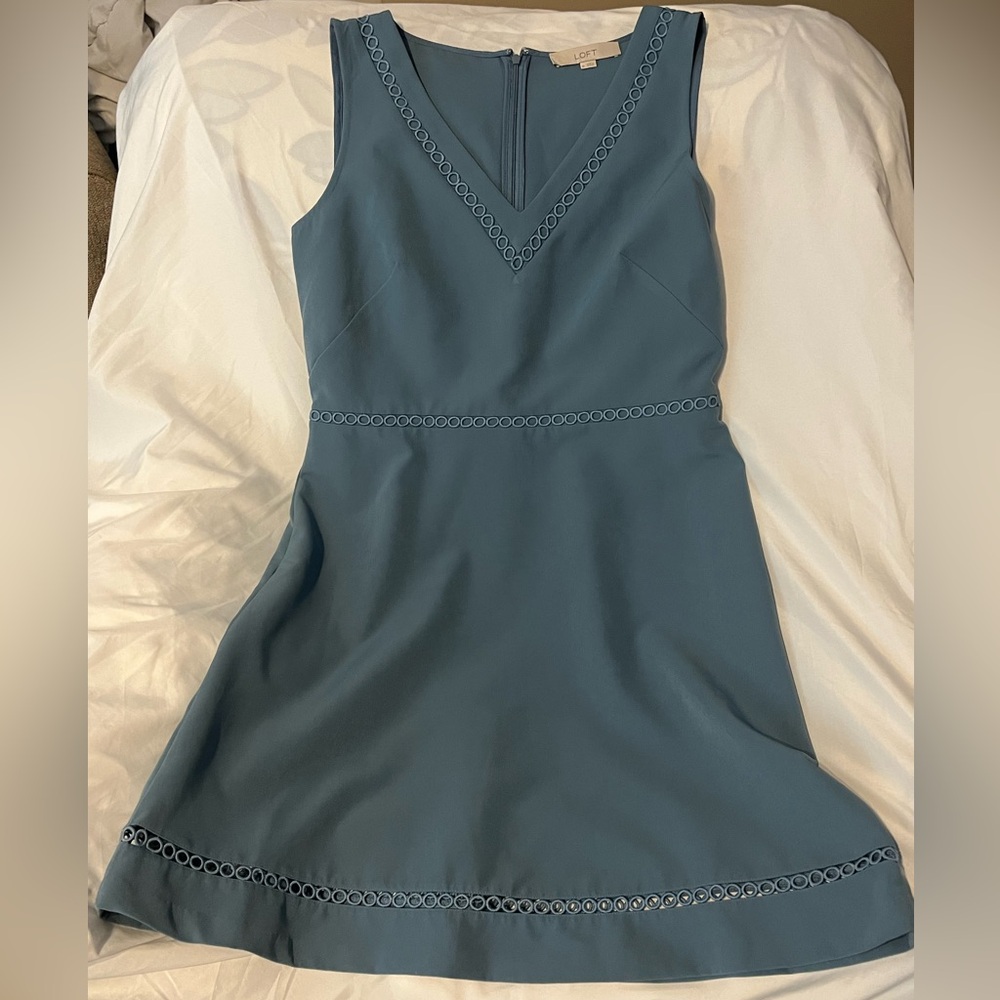 LOFT Blue Sleeveless Mini Dress